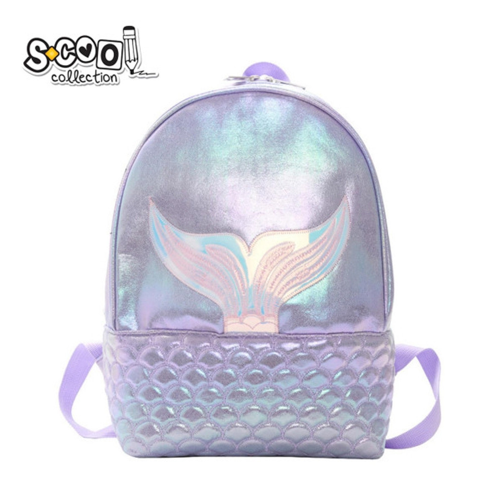 Ghiozdan gradinita GLITTER MERMAID, maner transport, textil cu reflexe metalizate, 25x32x11 cm - imagine 5